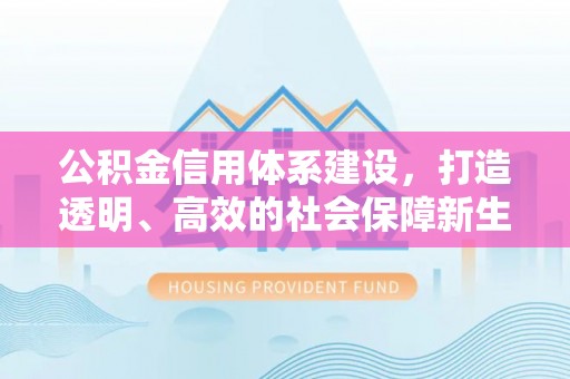 郊区公积金信用体系建设，打造透明、高效的社会保障新生态