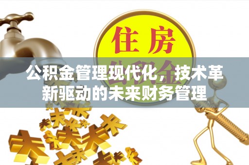 郊区公积金管理现代化，技术革新驱动的未来财务管理