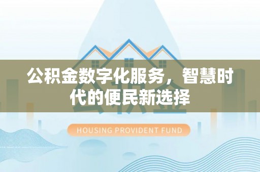郊区公积金数字化服务，智慧时代的便民新选择